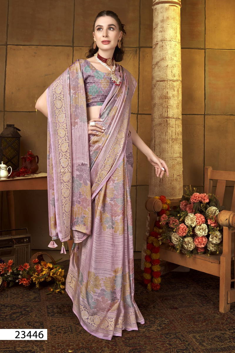 Jagmaya By Vallabhi Printed Brasso Sarees Wholesale Market In Surat